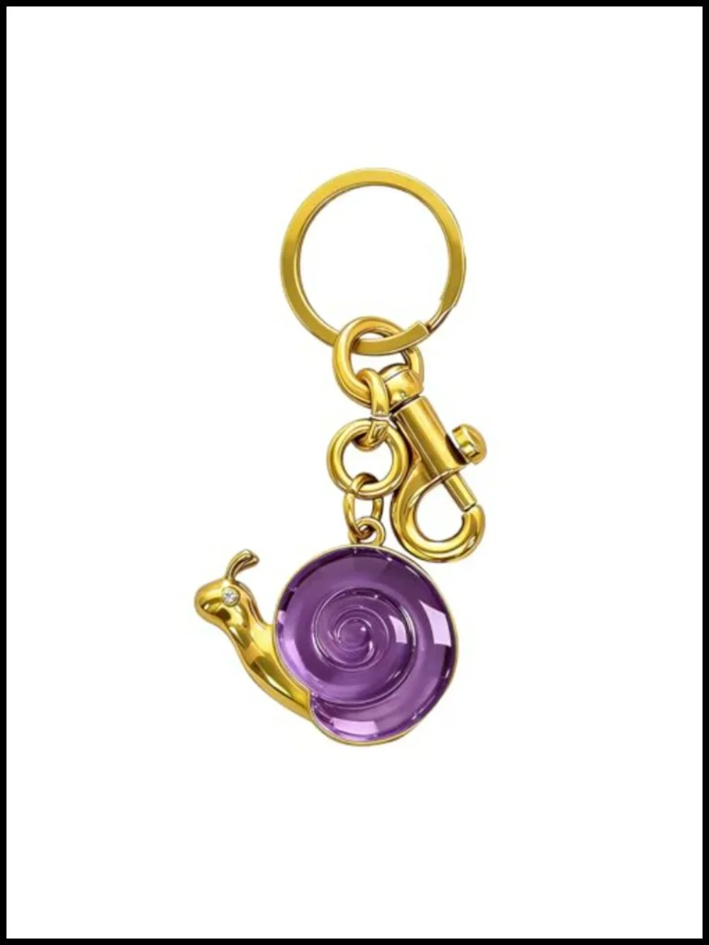 Cute Purse Charm Keychain Resin Metal Snail Bag Accessory